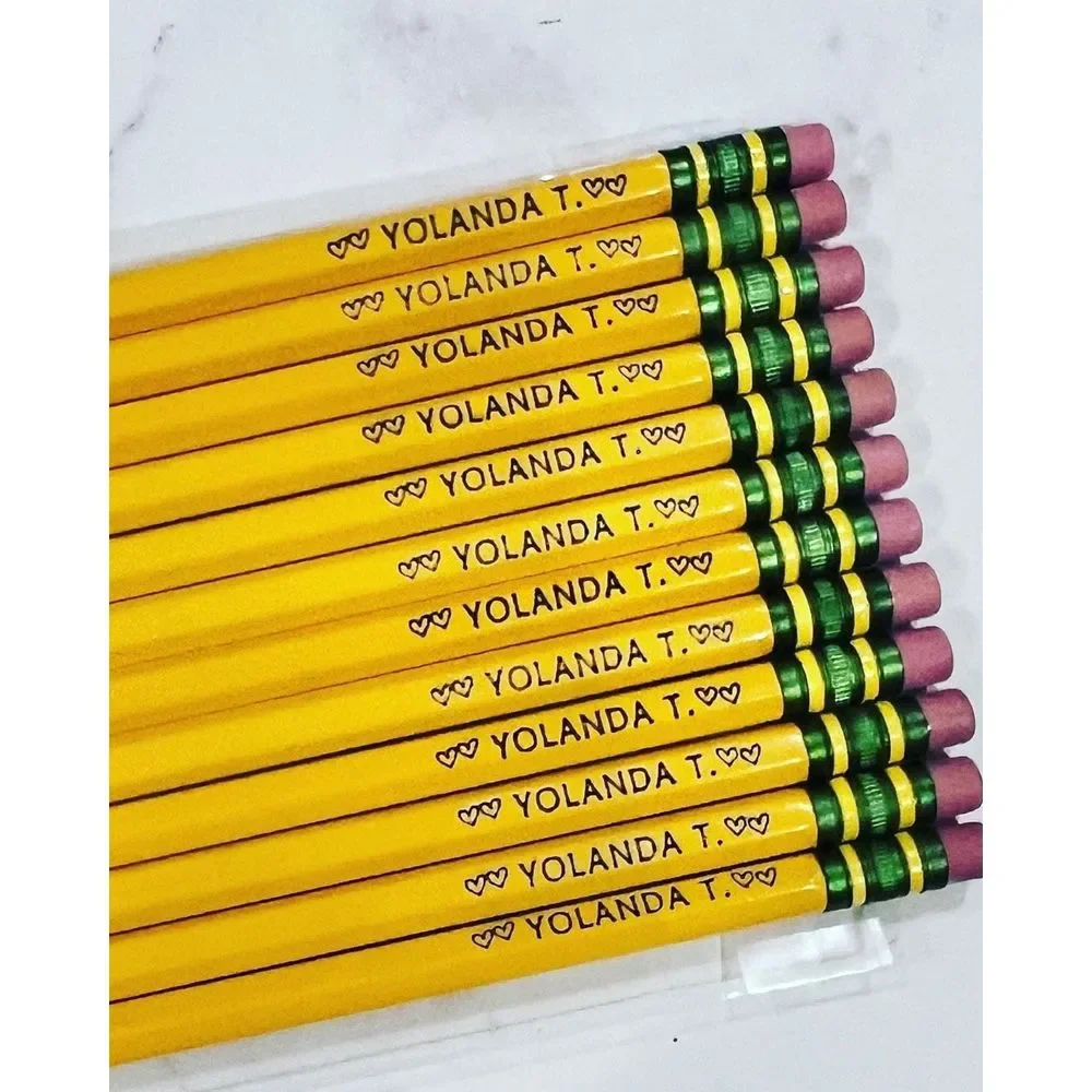 Personalized pencils. Pack of 10. Mix and match colors